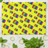 Funky Neon Rainbow Block Patroon Theedoek (Gevouwen)