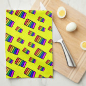 Funky Neon Rainbow Block Patroon Theedoek (Quarter Fold)