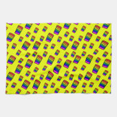 Funky Neon Rainbow Block Patroon Theedoek (Horizontaal)
