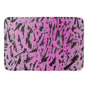 Funky Neon roze en zwart print Badmat