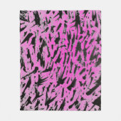 Funky Neon roze en zwart print Fleece Deken (Voorkant)