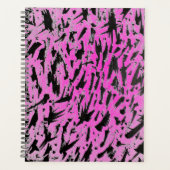 Funky Neon roze en zwart print Planner (Voorkant)