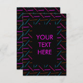 Funky Neon Zigzag Pattern 90s Style Kaart (Voorkant / Achterkant)