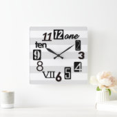 Funky Numbra Square met strepen Wall Clocks Vierkante Klok (Huis)
