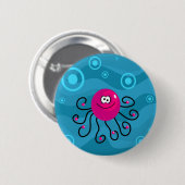 Funky Octopus Ronde Button 5,7 Cm (Voorkant /achterkant)