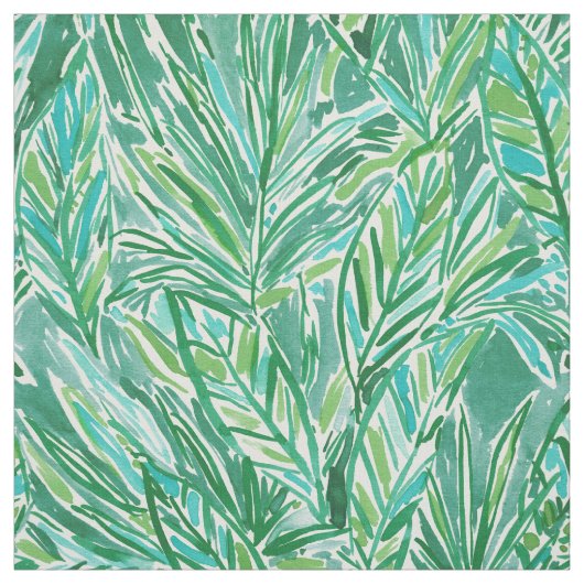FUNKY OERWOUD Wild Green Tropical Leaf Pattern Stof (Swatch)