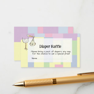 Funky Ooievaar Kubisme Handgeschreven Luier Raffle Informatiekaartje