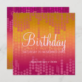 Funky Orange Rose Party Anniversaire Invitation (Devant / Derrière)