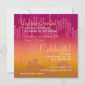 Funky Orange Rose Party Anniversaire Invitation (Dos)