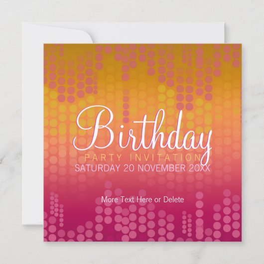 Funky Orange Rose Party Anniversaire Invitation (Devant)