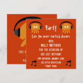 Funky Oranje Jellyfish DJ party Kaart (Voorkant / Achterkant)