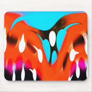Funky oranje kunst muismat