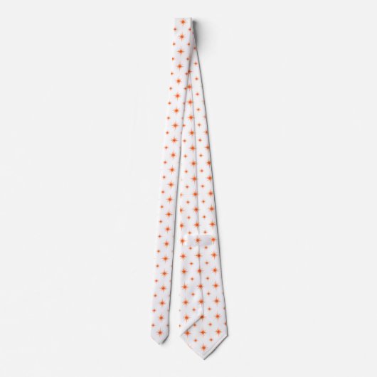 Funky Oranje Starburst Pattern Retro Mid Century Stropdas (Achterkant)