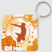 Funky Oranje Symbolen Sleutelhanger (Achterkant)