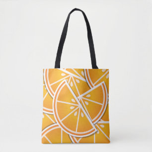 Funky oranje wig tote bag