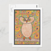 Funky Owl Briefkaart (Voorkant / Achterkant)