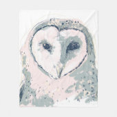 Funky Owl Portrait Fleece Deken (Voorkant)