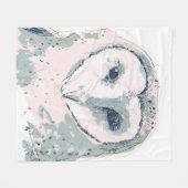 Funky Owl Portrait Fleece Deken (Voorkant (Horizontaal))
