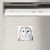 Funky Owl Portrait Magneet (Insitu (Vaatwasser))