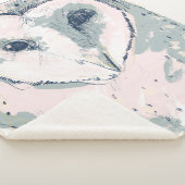 Funky Owl Portrait Sherpa Deken (3/4)