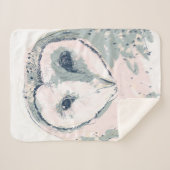 Funky Owl Portrait Sherpa Deken (Voorkant (horizontaal))