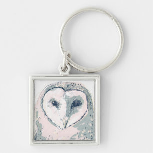 Funky Owl Portrait Sleutelhanger