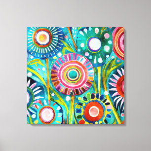 Funky Paardebloemen Canvas Art Afdruk