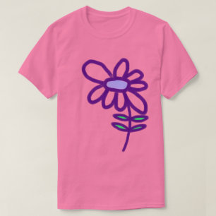 Funky Paarse Bloem T-shirt