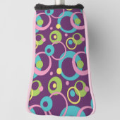 Funky Paarse Circles Putter Hoesje Golfheadcover (Draai 90)