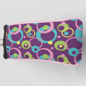 Funky Paarse Circles Putter Hoesje Golfheadcover (Voorkant)