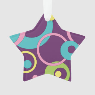 Funky Paarse Cirkels Acryl Ornament