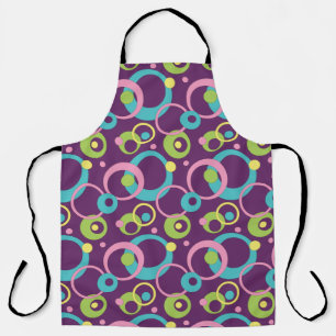 Funky Paarse cirkels all-over print Schort