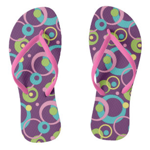 Funky Paarse Cirkels Flip Flops