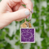 Funky paarse kool sleutelhanger (Hand)