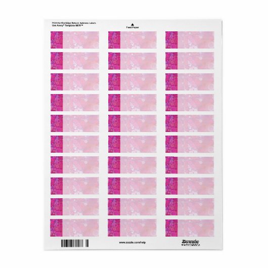 Funky Paarse roze, concentrische cirkels meisje Etiket (Full Sheet)