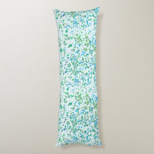 Funky Paint Splatter Blue en Green Lichaamskussen (Achterkant (Verticaal))