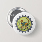Funky, Paisley, Celtic Cat Mandala Ronde Button 5,7 Cm (Voorkant /achterkant)