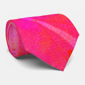 Funky Pattern Citrus Oranje Yellow & Hot Pink Stropdas (Opgerold)