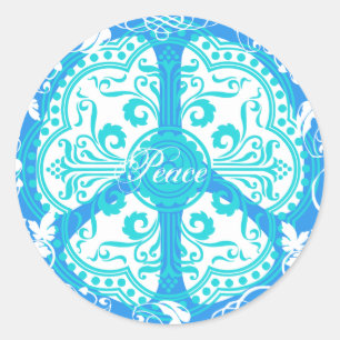 Funky Peace Sign Ronde Sticker