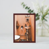 Funky Peachy Bathroom Briefkaart (Staand voorkant)