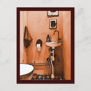 Funky Peachy Bathroom Briefkaart