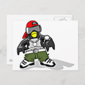 Funky Penguin Briefkaart (Voorkant / Achterkant)