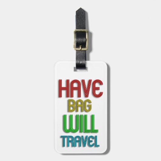Funky Personalized Airplane Bagagelabel (Voorkant verticaal)