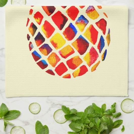 Funky pineappel theedoek (Gevouwen)