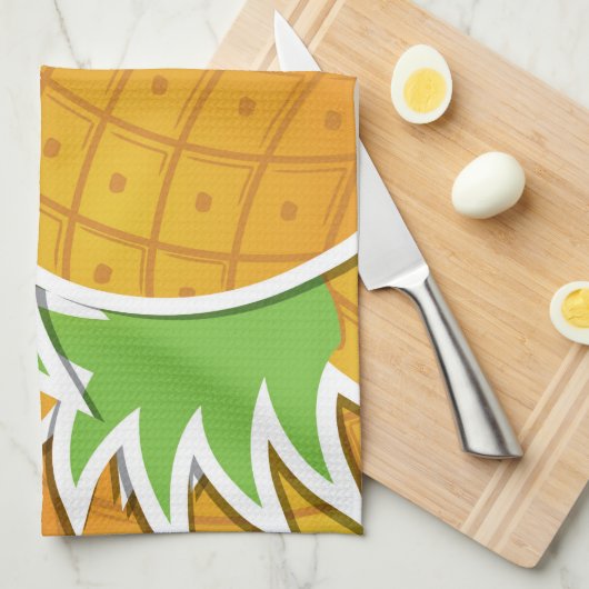 Funky pineappel theedoek (Quarter Fold)