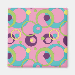 Funky Pink Circles Magnet Magneet