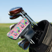 Funky Pink Circles Putter Hoesje Golfheadcover (Insitu)