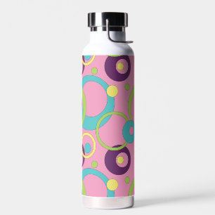 Funky Pink Circles Waterfles