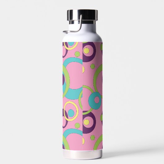 Funky Pink Circles Waterfles (Rechts)