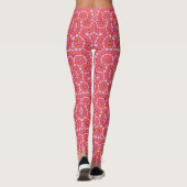 Funky Pink en Oranje Geometric Pattern Leggings (Achterkant)